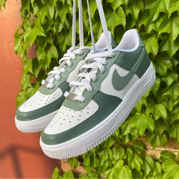 Nike Air Force 1 Low - Sage Green Custom Painted shoes - Picture 3 of 6